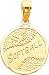 10K Yellow Gold Softball Ball Charm