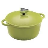 Rachel Ray 3-1/2-Quart Round Cast-Iron Casserole, Green