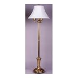 Living Well 3021 Satin Brass Floor Lamp with Silk Shade