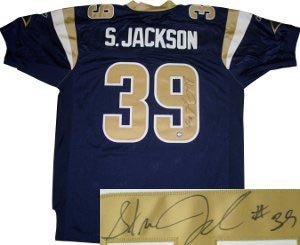 Steven Jackson Signed St. Louis Rams Authentic Blue Jersey