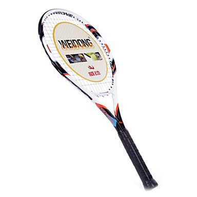 Mingming WEIDONG Orange White Carbon Fiber &amp; Al-Ti Alloy Tennis Racket