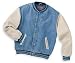 NEW Port Authority - Denim and Twill Letterman Jacket Lt Blue/Khaki-M