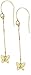 14k Yellow Gold Butterfly Dangle Earrings