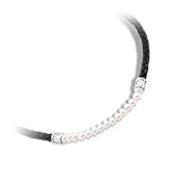 Leather & Silver Pearl Necklace
