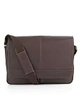 Kenneth Cole Reaction "Columbia" Single Gusset Messenger Bag Dark Brown