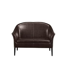 Leather Monte Carlo Love Seat, 31.5Hx46W, DARK BROWN