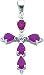 14k White Gold Diamond & Ruby Cross Pendant