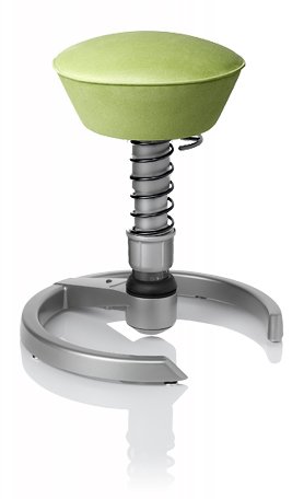 SWOPPER CLASSIC 3D-Aktiv-Bürostuhl Hocker Sitzpolster Normal, Farbe pistacchio, Fussring mit Filzgleiter, Feder SMALL, Basis Titan, Federfarbe schwarz (SWOP22TFSML)