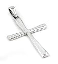 Sterling Silver Christian Cross Pendant--In Smooth Modern Lines!