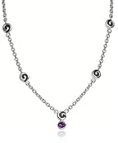 Sterling Silver Swirl Stations Necklace w/ Amethyst by Zina, 17