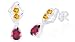Pear Round Cut Garnet Citrine Three Stone Drop Earrings Sterling Silver