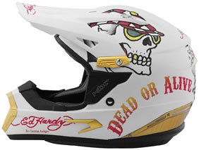 Ed Hardy Pro-X Speed Kills Motocross Helmet White XXL 2XL