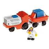 Fisher Price Geotrax Lights & Sounds Vehicles The Express Team Meet Wheeler & Wes - Airport Baggage Car