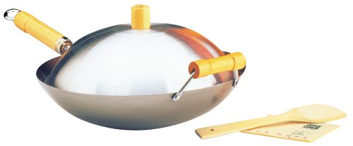Joyce Chen Traditional 14-Inch Flat Bottom Wok Set