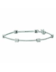 0.52 Ct Diamond Square Cluster Twisted Rope Bracelet 14K White Gold