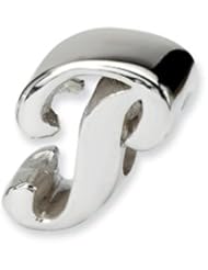 Script Style, Letter P Charm in Silver For 3mm Charm Bracelets