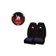 A Set of 2 Front Universal Fit Bucket Seat Cover and Steering Wheel Cover - Betty Boop Star Leg up