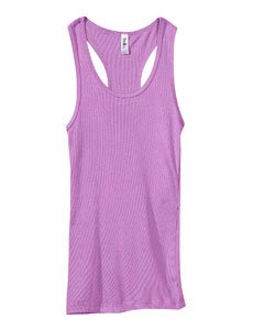 Bella Ladies 5.8 oz. 2x1 Rib Racerback Longer-Length Tank - WHITE - S