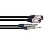 Cable 2 XLR males 2 Jack 6.35 male 3m