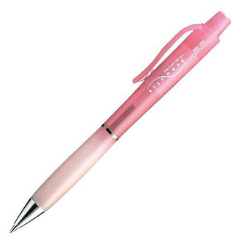 KOKUYO PR-300TP-1P ボールペン〈フィットカーブ〉細字インク黒 軸透明桃 パック入