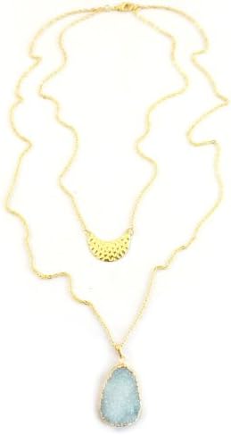 Carolyn Hearn Designs Women's Sky Blue Druzy Necklace