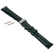 Black Leather Oilskin Watchband & Deployment Buckle