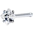 18 Gauge Clear Diamond Cubic Zirconia Nose Bone