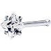 18 Gauge Pink Diamond Shape CZ Nose Bone