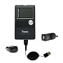 Retractable USB Hot Sync Compact Kit with Car & Wall Charger for the Cowon iAudio X5 - Gomadic Brand w/ TipExchange Technology