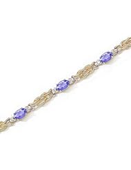 14kt Yellow Gold Oval Tanzanite and Diamond Bracelet