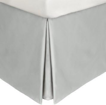 Genuine 600 TC Egyptian Cotton Finest Yarn 1 Piece Split Corner Bed Skirt 6" Drop Twin Light Grey Solid