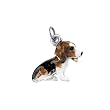 Sterling Silver Enamel Dog Charm - Beagle