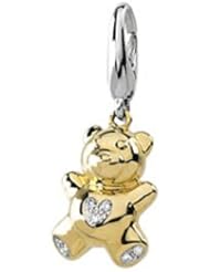 14K Yellow Gold .035 ct tw Diamond Teddy Bear Charm