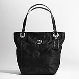Coach Signature Op Art Quilted Alex Bag Purse Tote 14276 Black