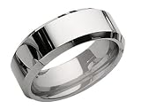 Men's 8mm Beveled Edge Tungsten Wedding Band