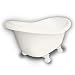 American Bath Factory B1-1600-BB-DM3-M2-35-WH Princess Slipper Clawfoot Bathtub in Bisque, Cannonbal
