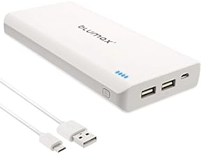 Blumax&reg; Powerbank Wei&szlig; mit 24000mAh [AKTUELLSTE VERSION] Externer Akku DUAL USB portabel / tragbar / kraftvoll kompatibel f&uuml;r alle Ger&auml;te mit USB & Micro USB Lade-Anschluss / Ladeger&auml;t / Ladekabel z.B. iOS / Android Handy / Smartphone wie Apple iPhone 6S / 6 Plus / 5S / 5 / Samsung Galaxy S6 / S6 edge / S5 / S4 & mini / Note 4, HTC / Nokia / LG / Wiko / Blackberry / Motorola / Sony / Huawei / MP3 Player wie Apple iPod / Tablet wie Apple iPad - Power Bank Ladestation Zusatz-Akku iPhone Powerbank