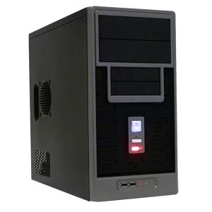 Blk Color Micro Atx Chassis with 300W 24PINS+SATA Connector+blue Led