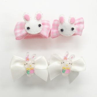 リボン ウサギ ベビー ヘアゴム セット