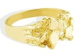 14k Yellow Gold Solid Nugget Childrens Designer Ring
