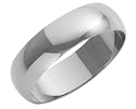 18ct White Gold Gents 6mm Heavy D-Shape Wedding Ring