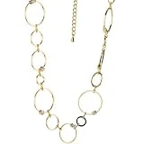 16 Inch Gold .10 Carat Cubic Zirconia CIRCULAR TRIO Necklace