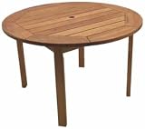 Patio Outdoor Table - Milano Round Table - Eucalyptus Wood - Wood Finish - INT-BT-365