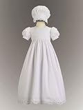 Daisy Embroidered Cotton Christening Gown 3-6M