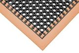 7/8 Thick Hi-Visibility Safety Mat With Borders On 3 Sides - 26x40 Orange