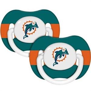 NFL Pacifiers 2 Pack Safe BPA Free (Miami Dolphins)