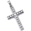 14Kt White Gold Lovely Diamond Cross Pendant
