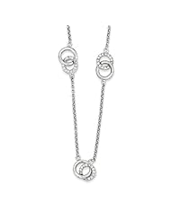 Sterling Silver 18in Circle CZ Necklace.