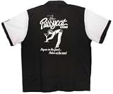 Pussycat Casino Bowling Shirt White & Black Retro Bowler