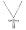 Platinum Cross Pendant w/ Diamond Accent, 18"